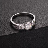 6.5mm Three Stone Moissanite Wedding Ring